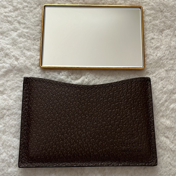 GUCCI leather name card case with Gucci logo mirror. Authentic - Picture 4 of 6
